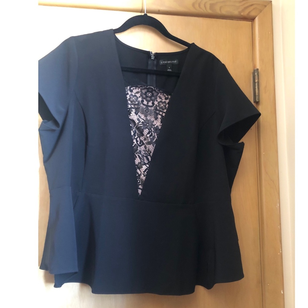 Lane Bryant top with lace and accent to waist